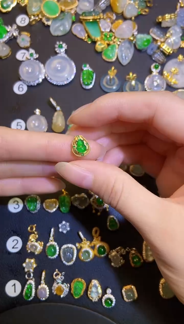 吊坠(不含链)银S925镶嵌翡翠1