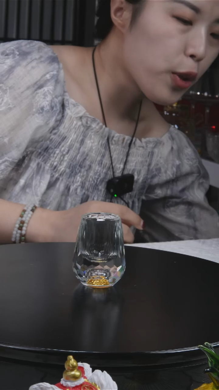 水晶玻璃无手柄款24K白酒杯