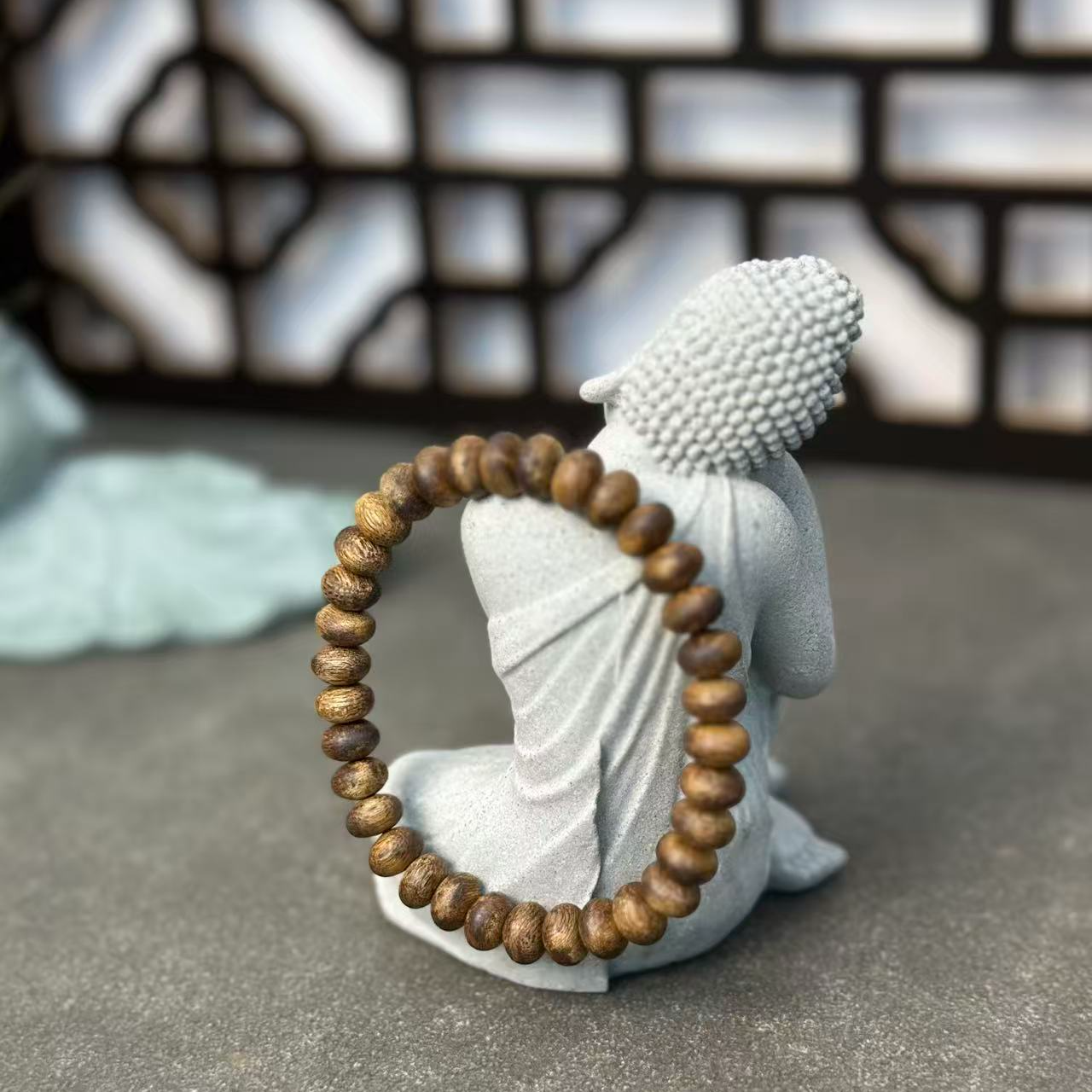 沉香【初韵-多福】奇楠沉香树丁随形单圈手串（多样性发其一）