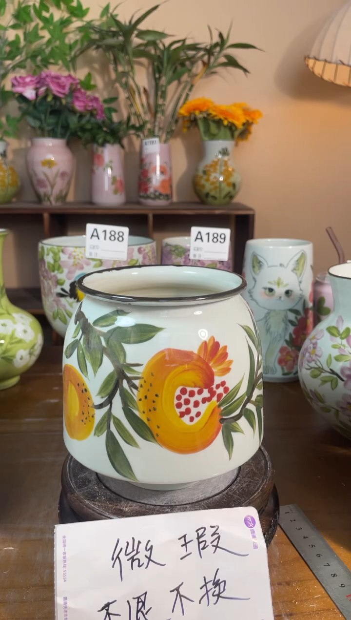 景德镇手绘陶瓷花瓶—无孔：口12*高15