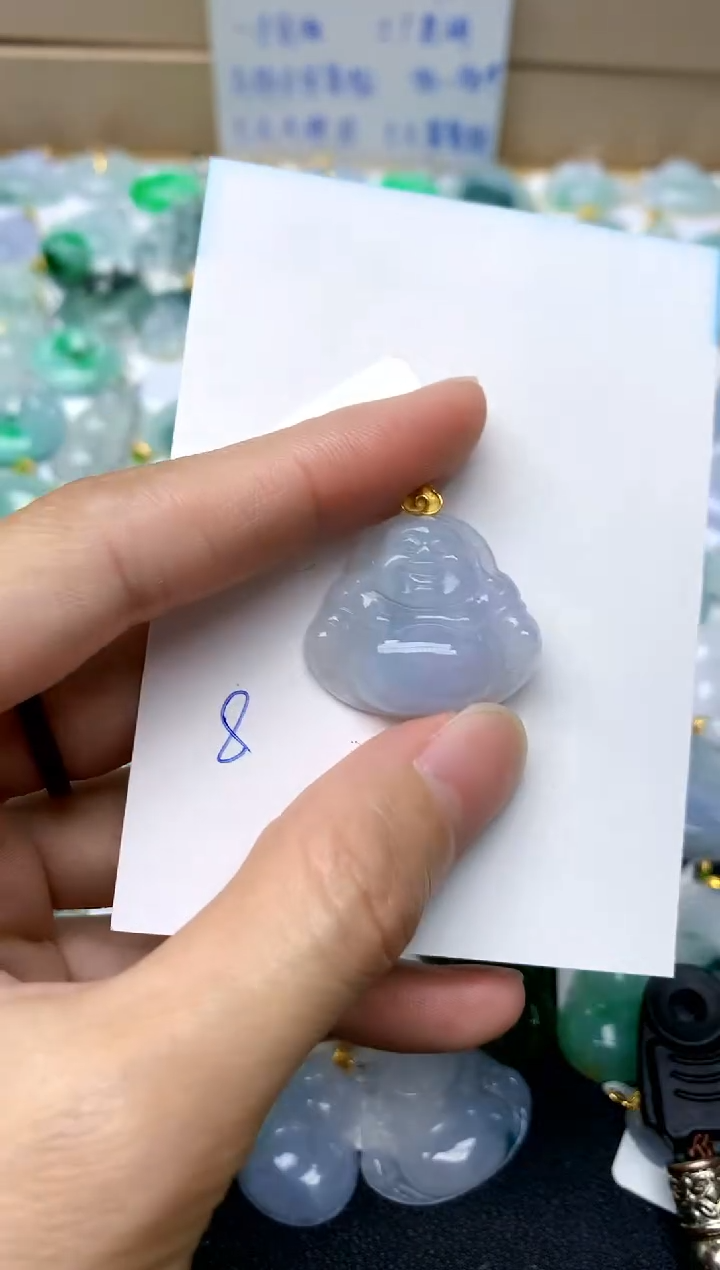 【闪购商品】翡翠颈饰18K金镶嵌8天然A货翡翠