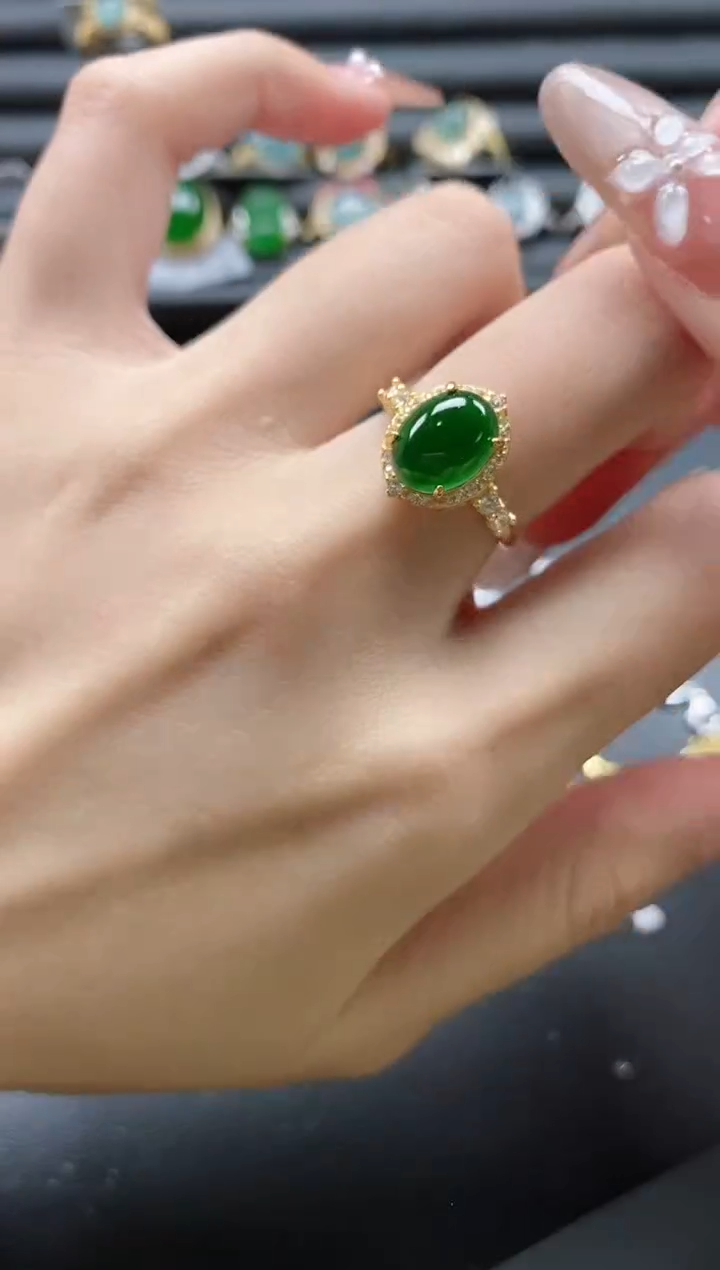 【闪购商品】翡翠戒指银S925镶嵌51151