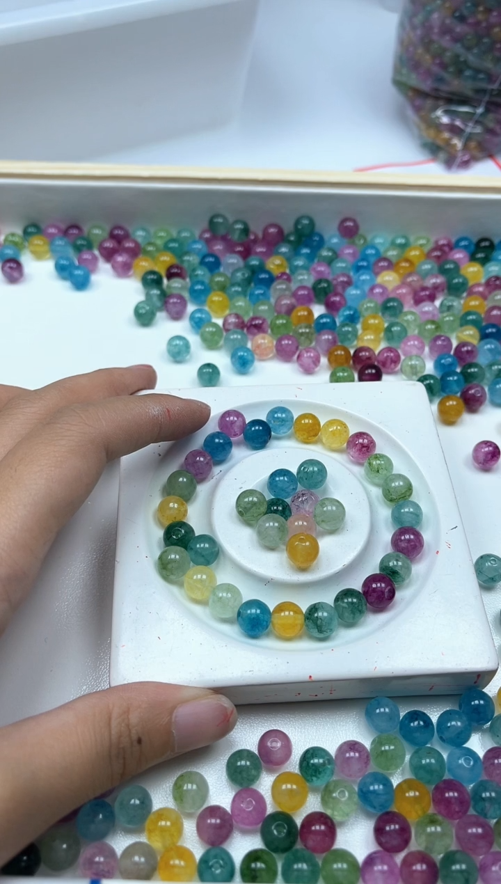 未镶嵌颈饰碧玺D634 彩虹碧玺8mm25个9.9元