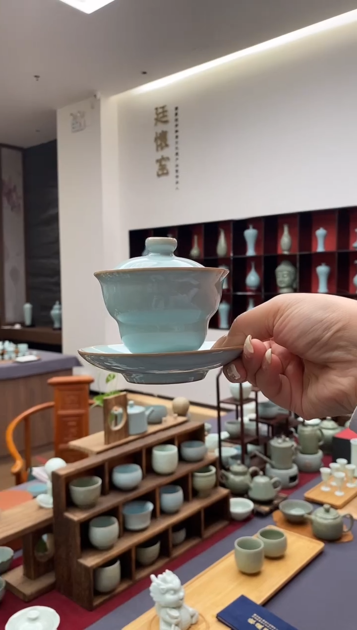 【闪购商品】直播福利盖碗 福禄盖碗天青色