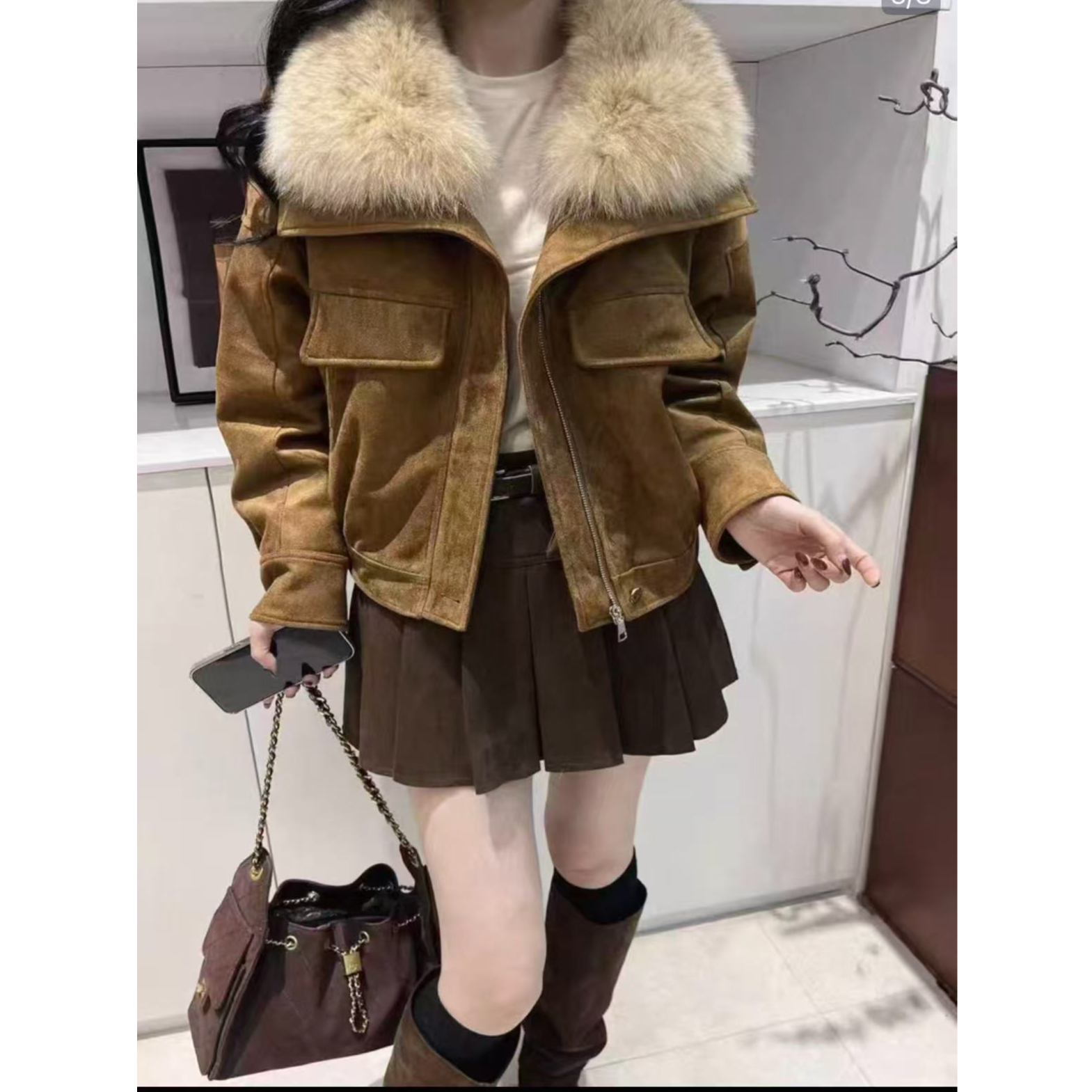 狐狸毛派克外套女冬季2025新款加厚宽松休闲外套