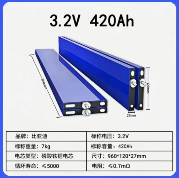 比亚迪磷酸铁锂刀片电池420安360安430安储能房车户外光伏船舶