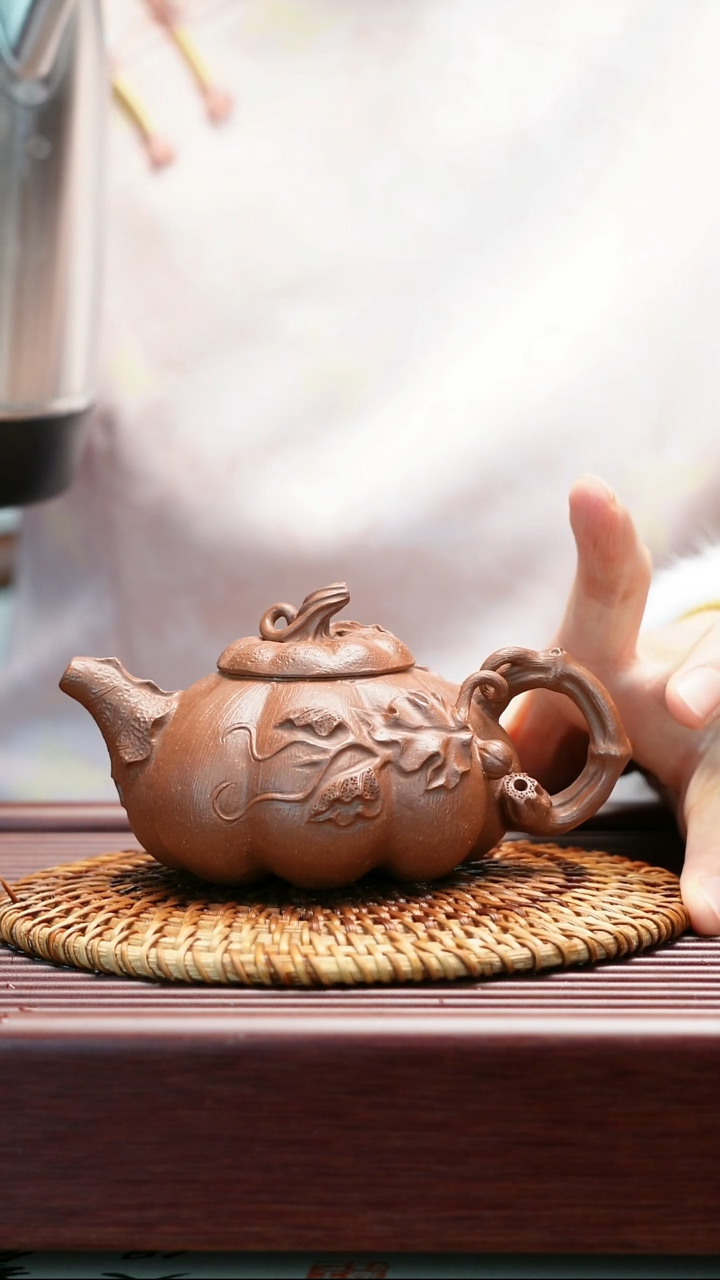 茶壶紫砂老红泥   南瓜壶  190cc