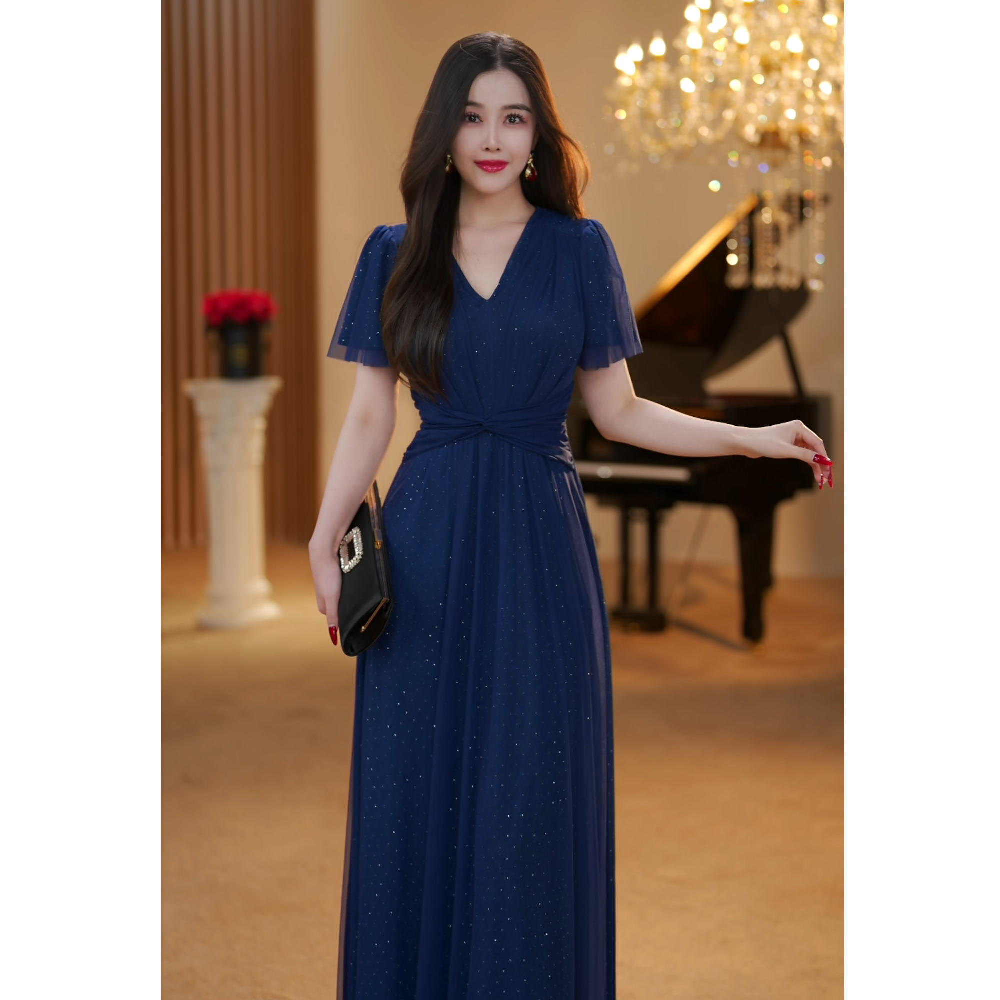 【JOSIE定制】海洋之星 春夏法式显瘦收腰日常高级感连衣裙-YL20150