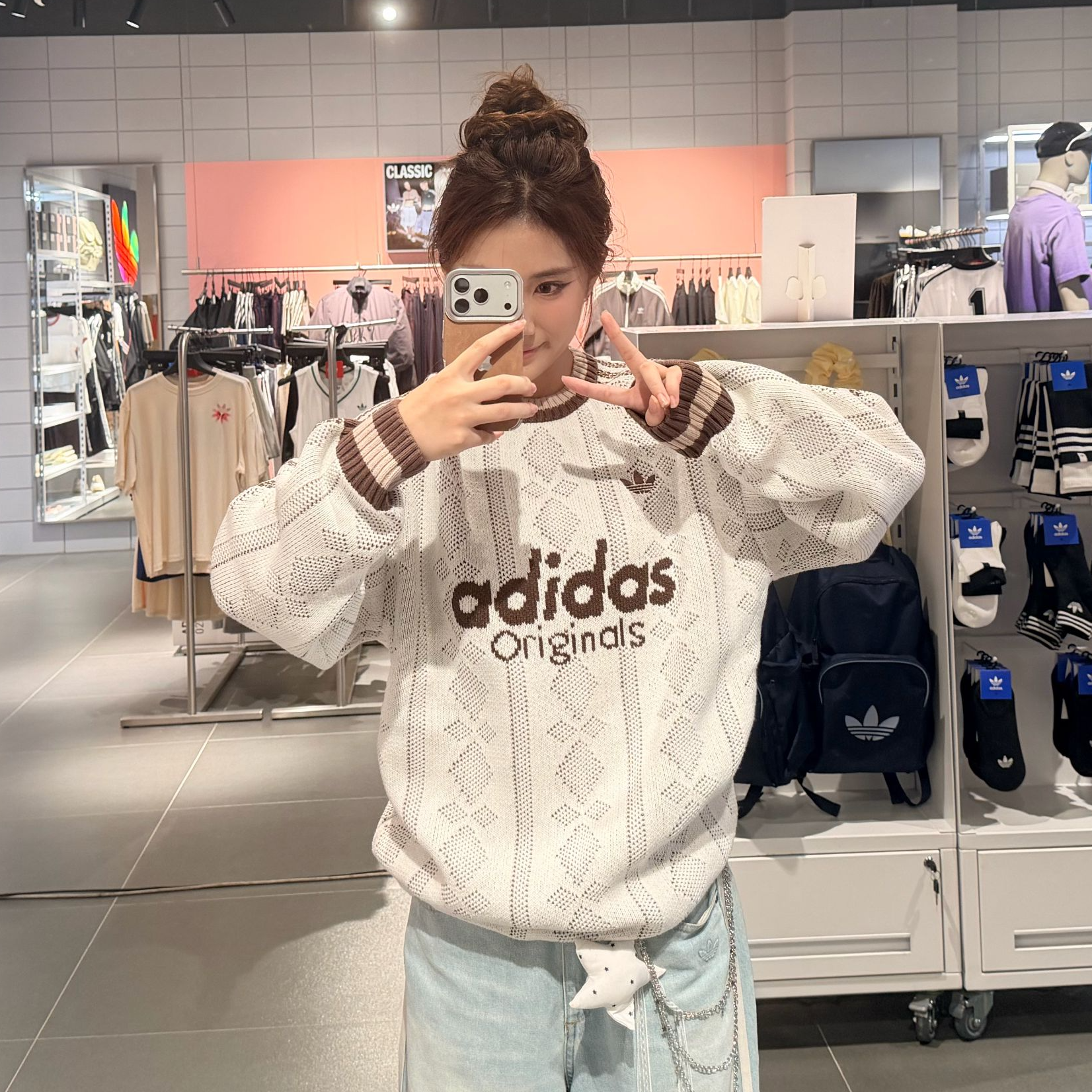 adidas/阿迪达斯秋冬休闲舒适新款时尚针织运动衫 KS5956