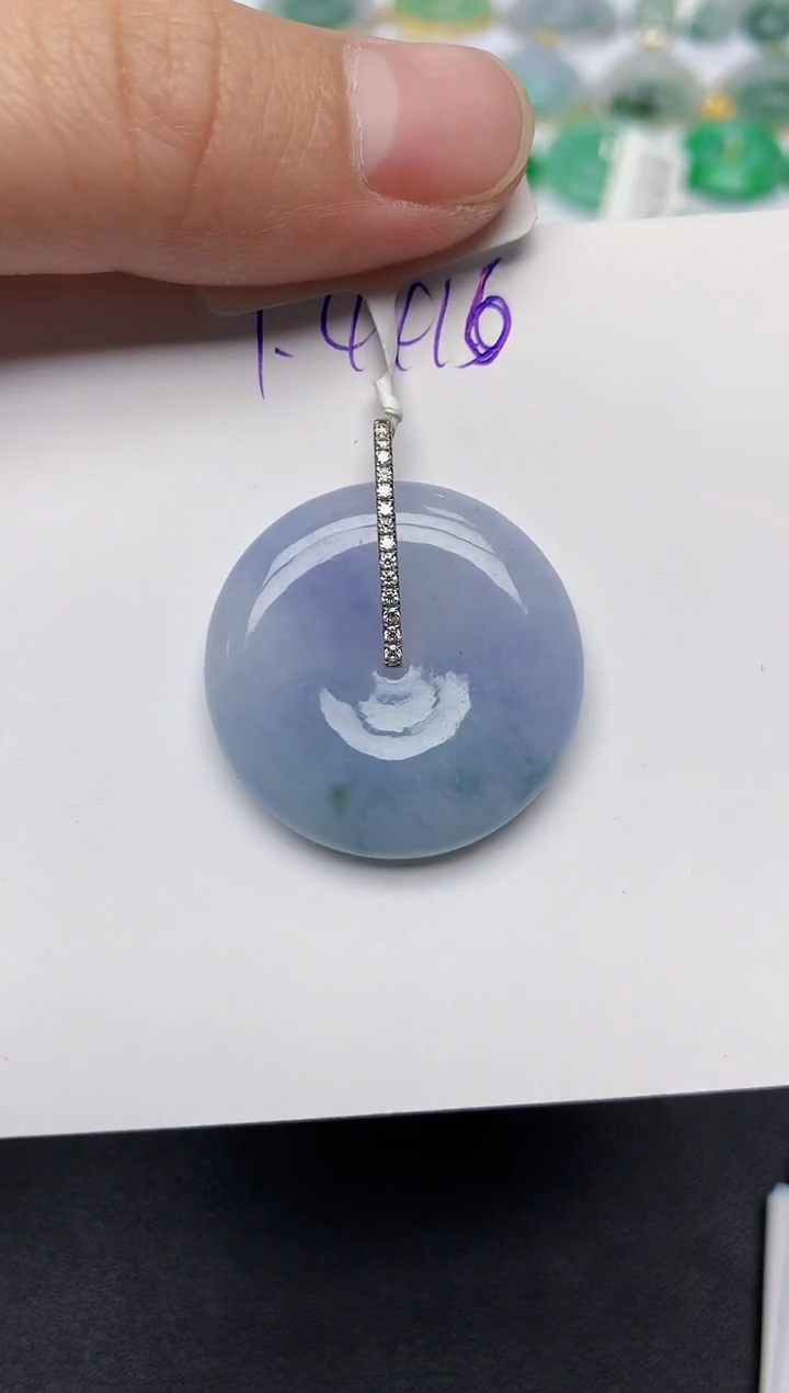 颈饰18K金镶嵌翡翠天然缅甸A货翡翠百元以上9元证书费自理