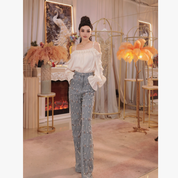 【星姐推荐】星原创高级定制 【巴赫序曲】设计师百搭气质牛仔裤