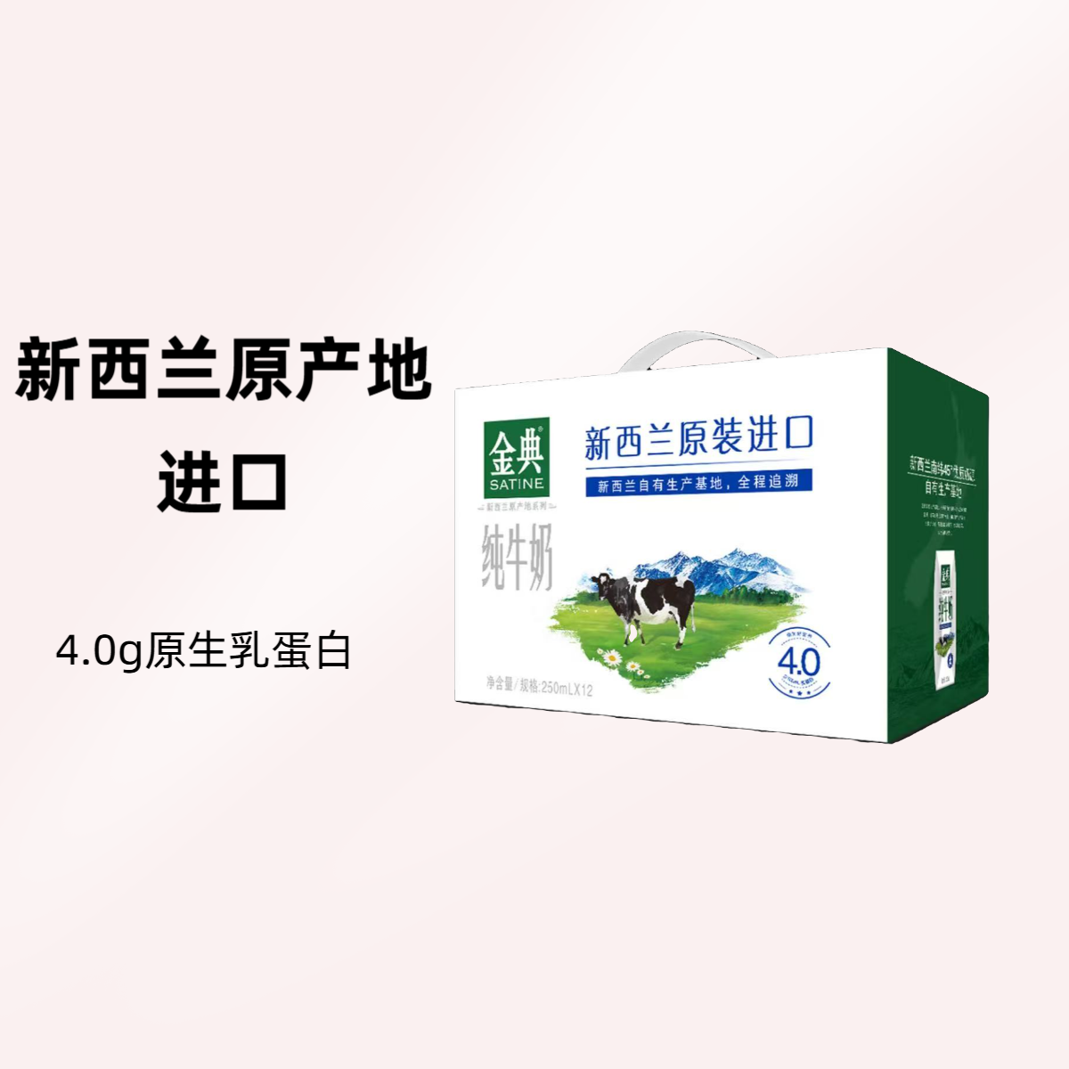 伊利新西兰原产地进口纯牛奶 4.0g原生乳蛋白