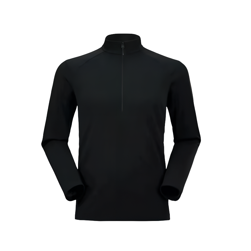 6【D】秋冬长袖男士户外加绒保暖T恤半拉链