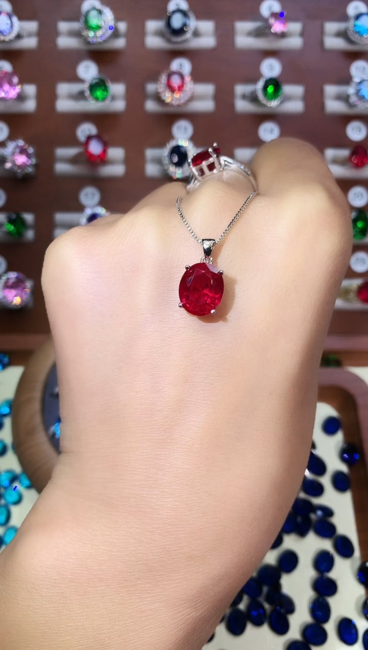 无吊坠925银鸽血红吊坠白1012