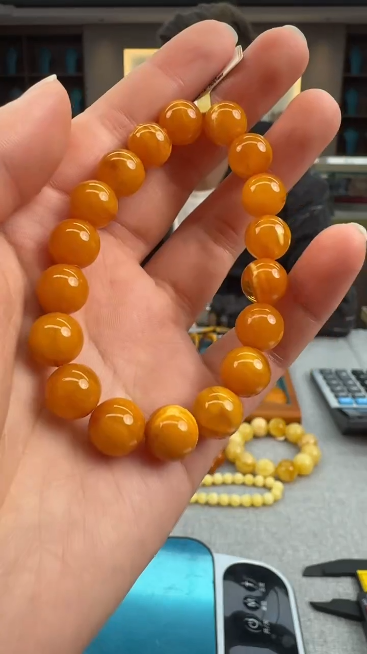 【闪购商品】琥珀手串未镶嵌秒拍号032
