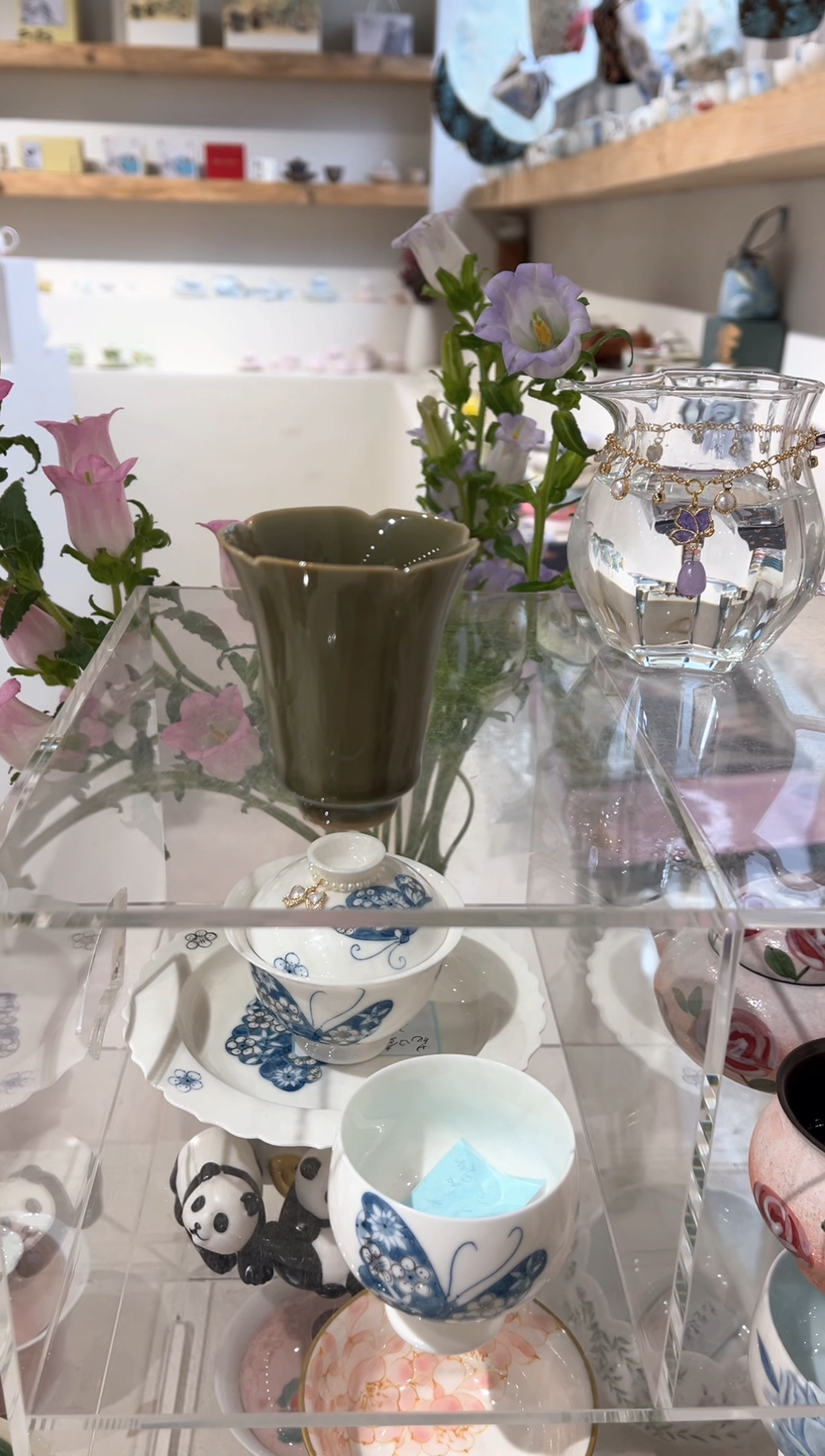 【闪购商品】越窑艾草青-悦心花口聚香杯