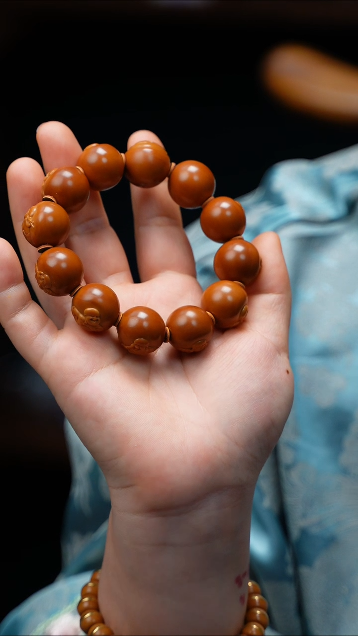 橄榄核手串/手链正圆弥勒