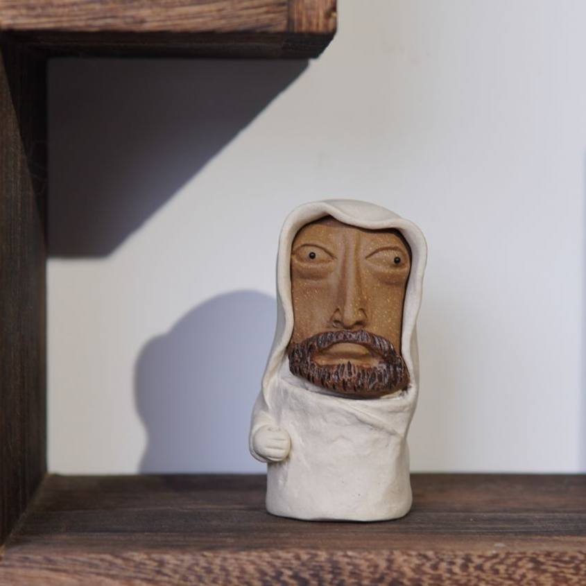 《林栖阁》紫砂抽象创意达摩香插/摆件