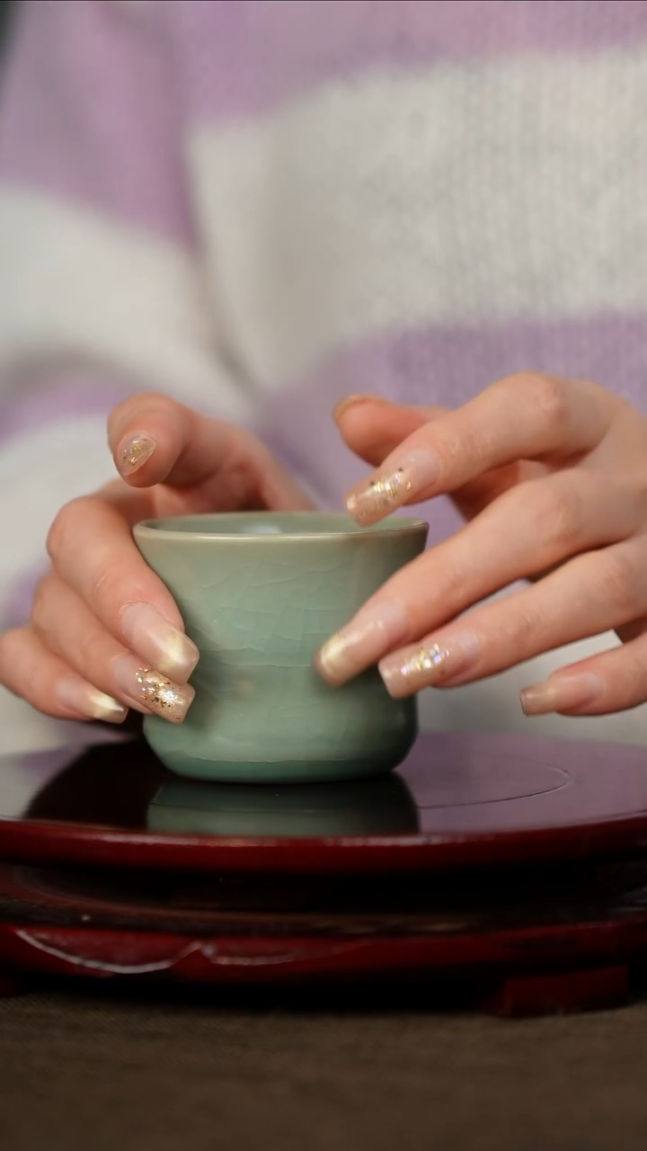 全品 仿古釉  竹节杯 