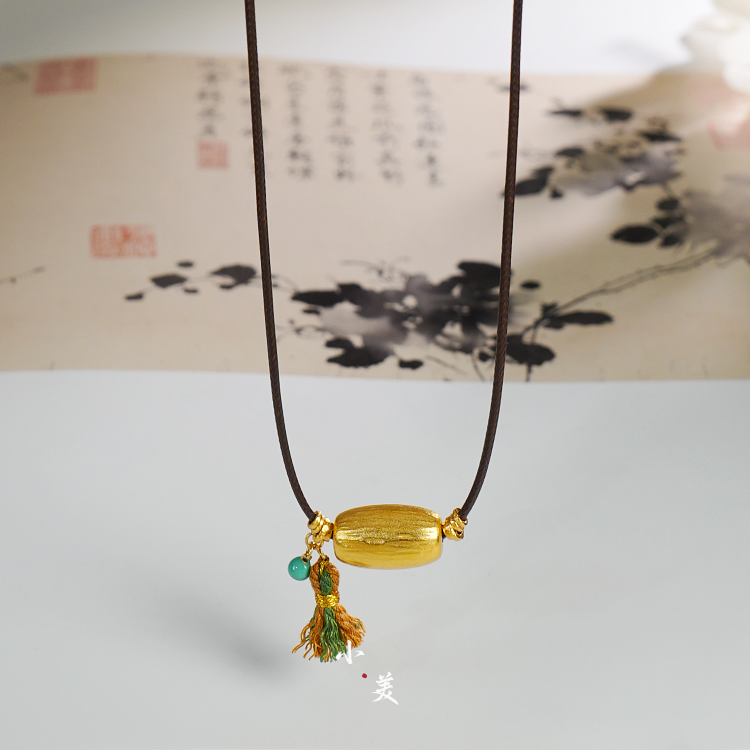 18K金枣珠盘缠流苏项链 G81094