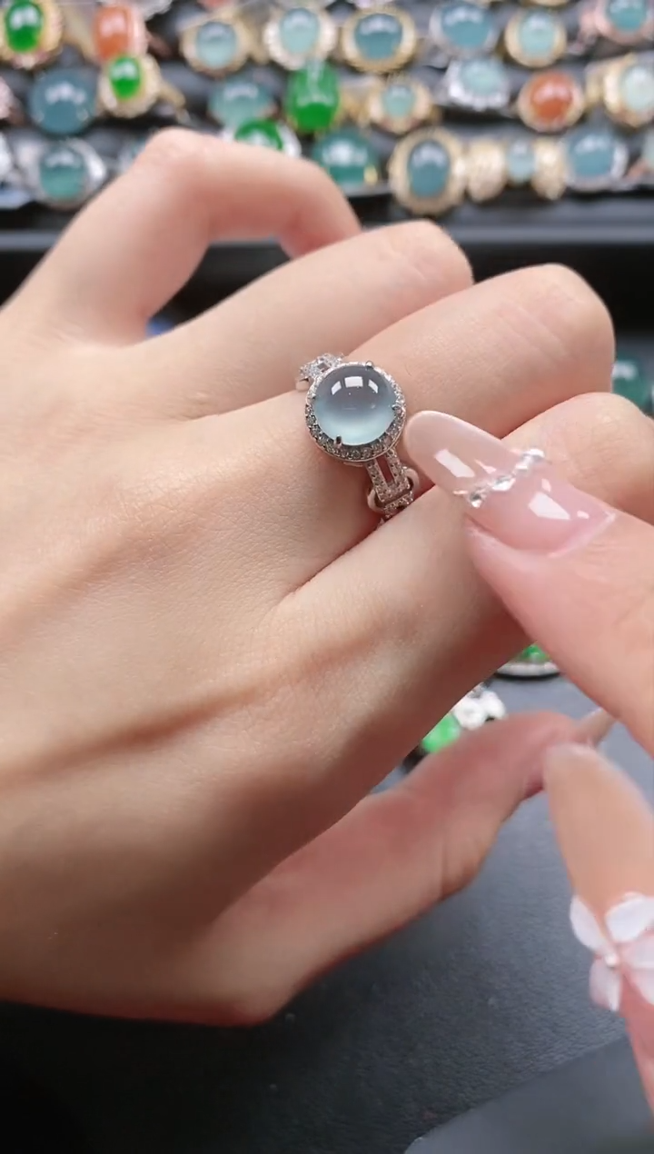 【闪购商品】翡翠戒指银S925镶嵌51511