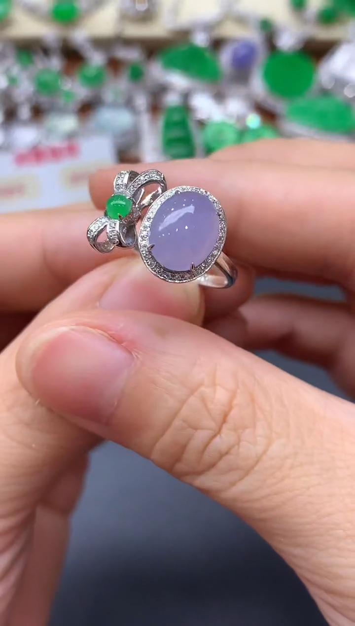 18K金镶嵌戒指翡翠373-中国好珍宝