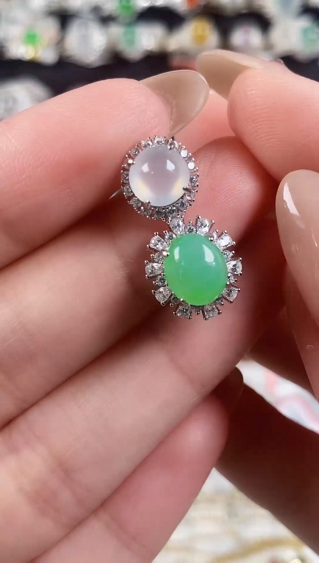 银S925镶嵌戒指翡翠 天然A货翡翠37