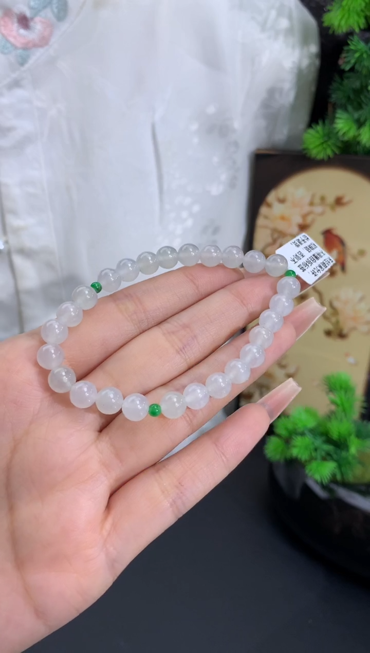 未镶嵌手链翡翠洒乌鸡 卡6.7mm