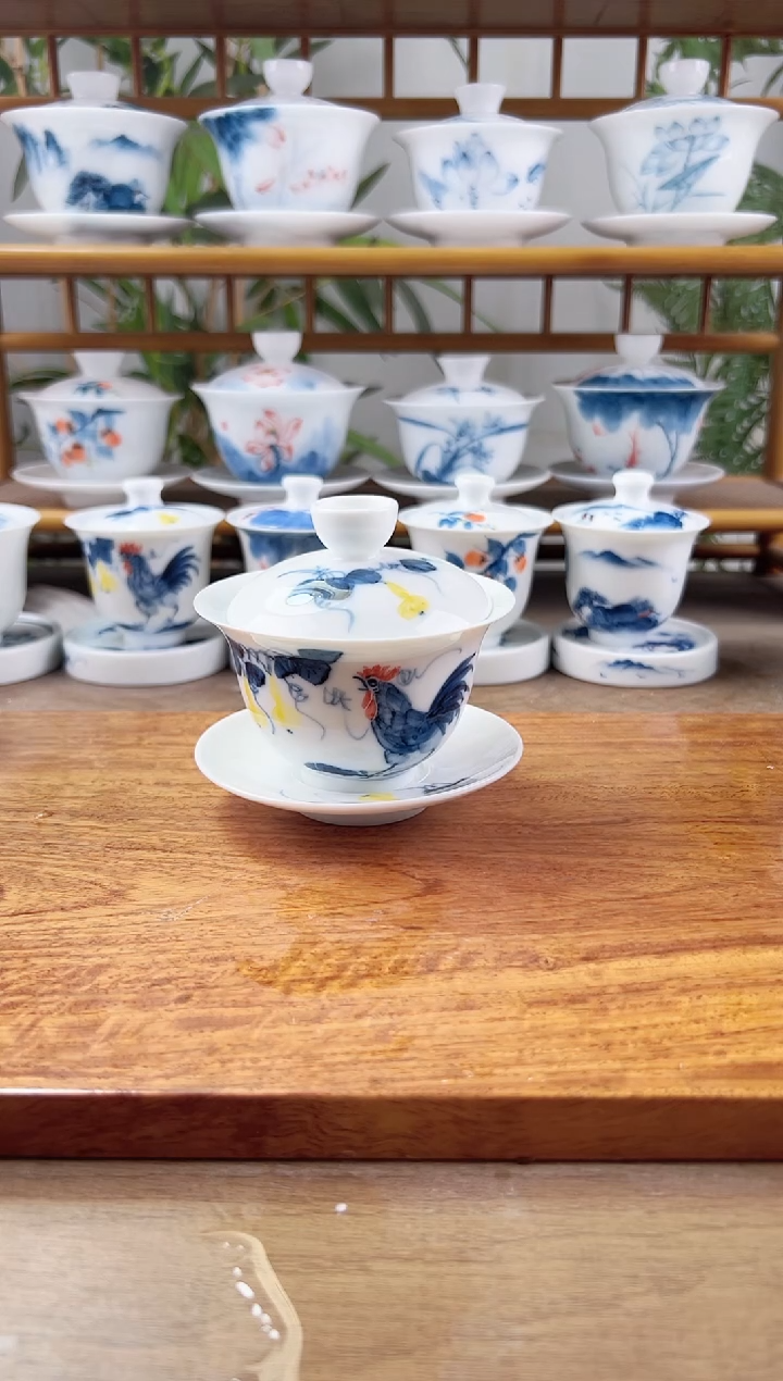 微瑕公鸡150ml三才盖碗