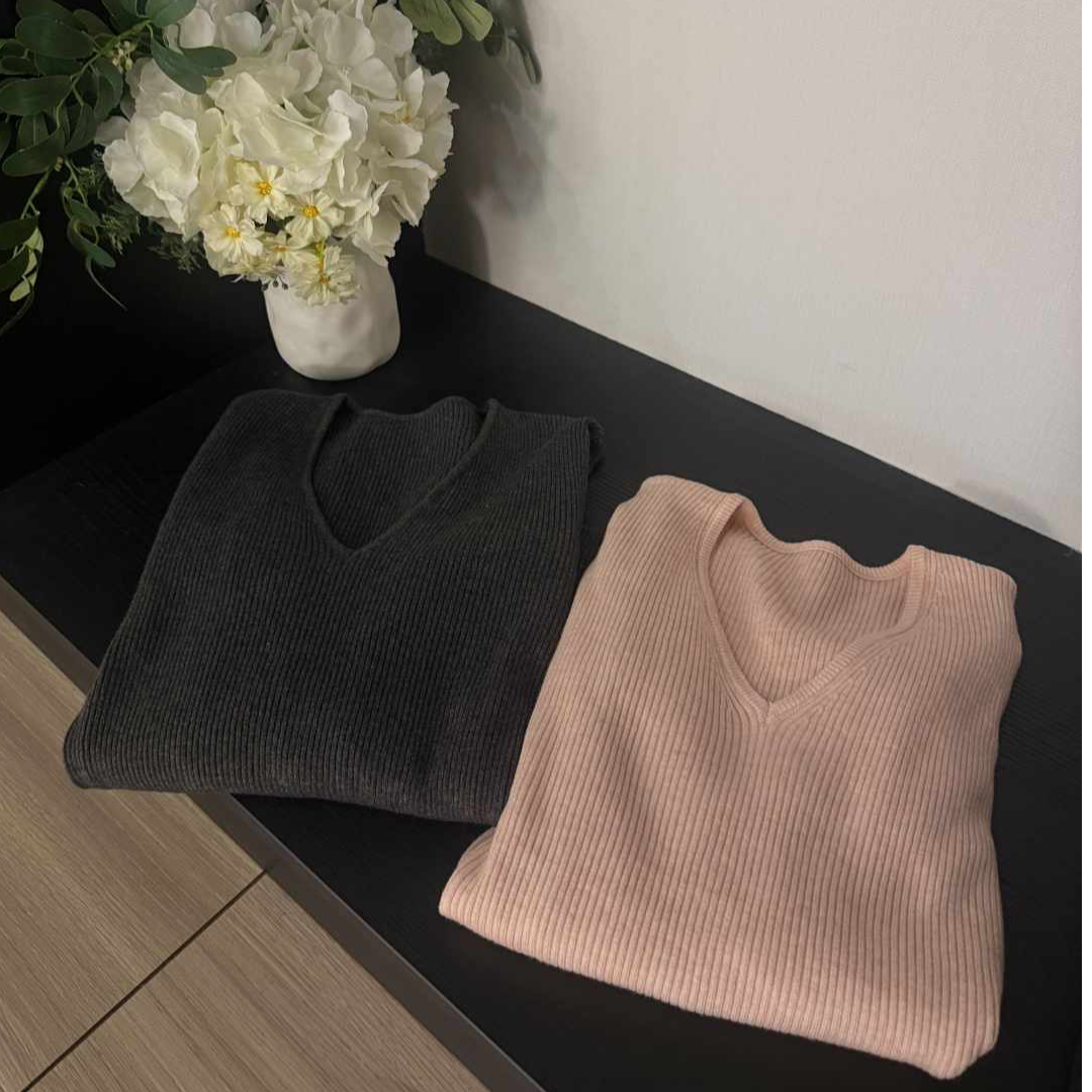 Made in Korea——【V领打底】韩代东大门基础V领针织打底秋冬