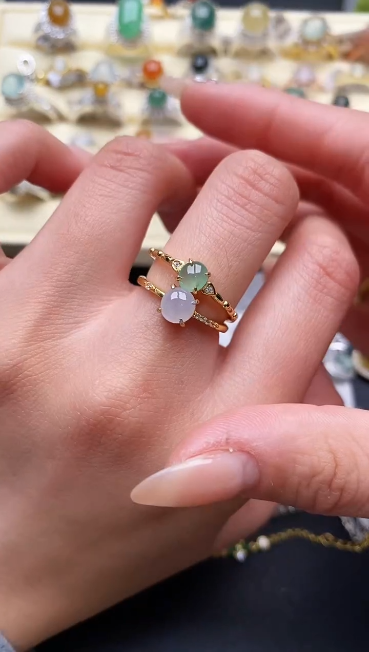 【闪购商品】翡翠戒指银S925镶嵌4444444+2