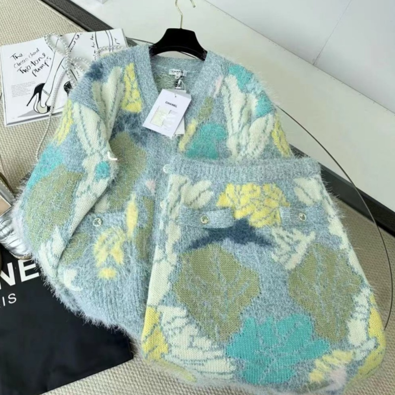 KUNGE-2025新款秋季花卉系列开衫套装-005