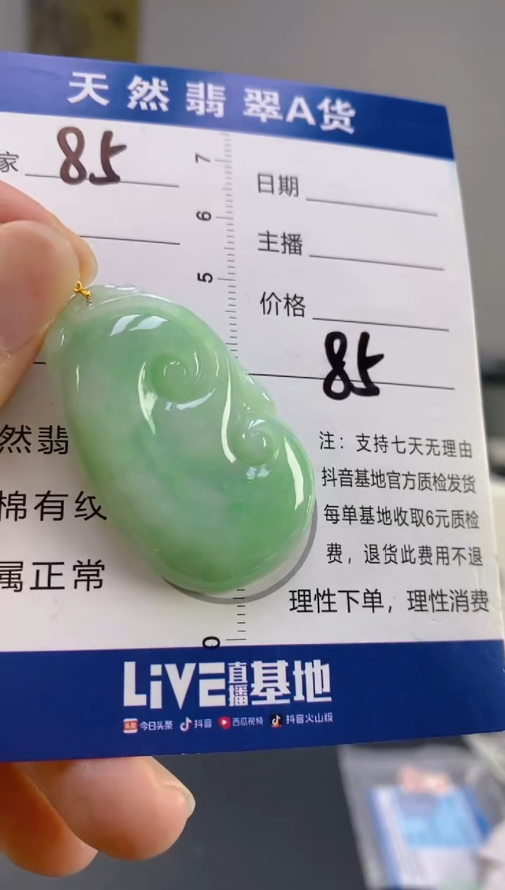 【闪购商品】翡翠颈饰18K金镶嵌天然A货翡翠