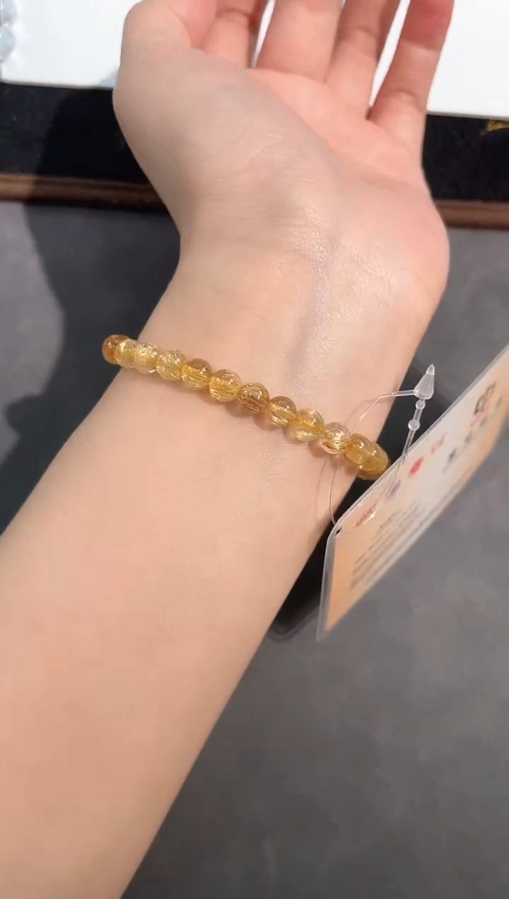 【闪购商品】水晶手链未镶嵌46号发晶单圈6mm