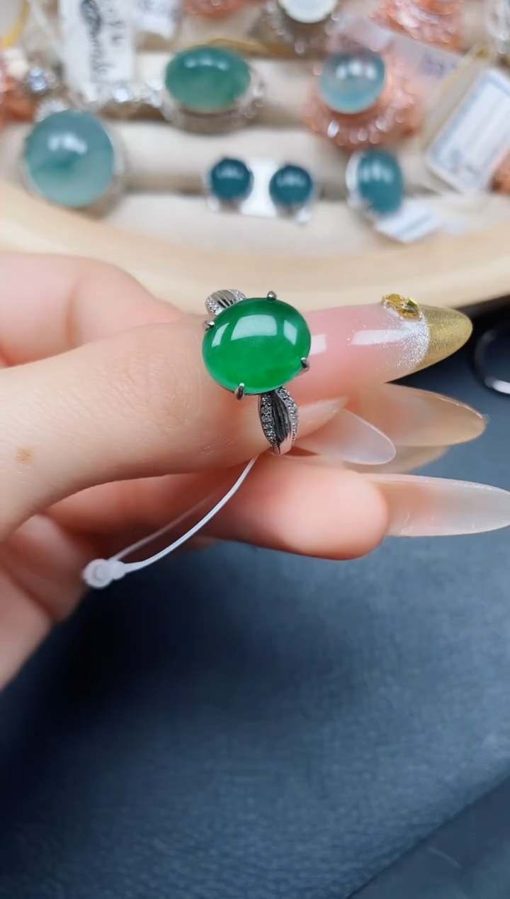 【闪购商品】翡翠戒指银S925镶嵌翡翠
