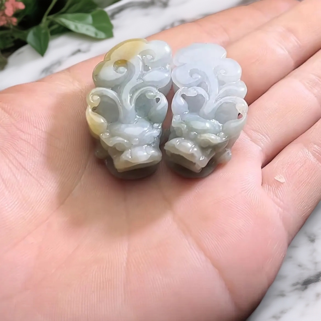 天然翡翠A货冰润招财貔貅吊坠尺寸39-19-13
