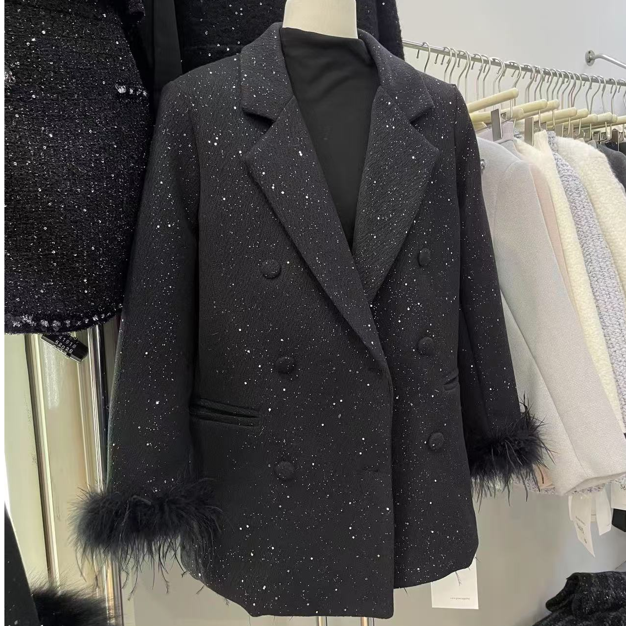 外套小香风气质轻奢时尚休闲百搭黑色秋冬