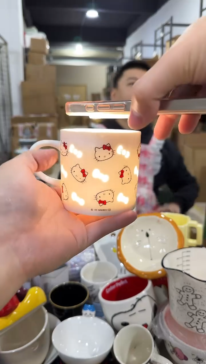 瓷片kt猫镂空水杯