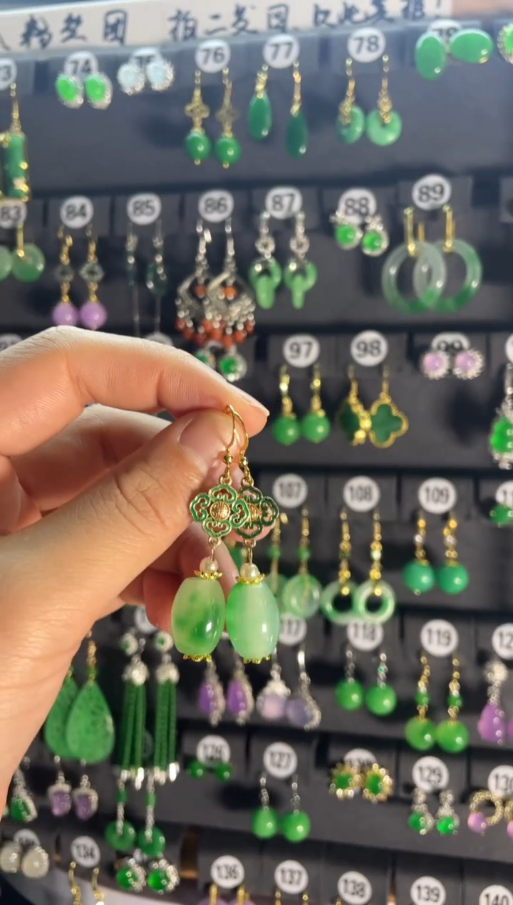 【闪购商品】翡翠耳饰银S925镶嵌505.....