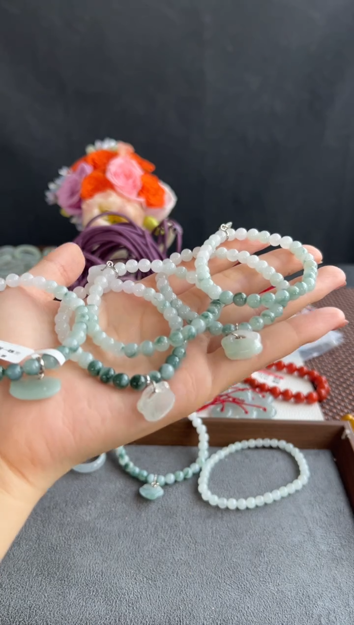 未镶嵌手串翡翠A7买断多样性发一