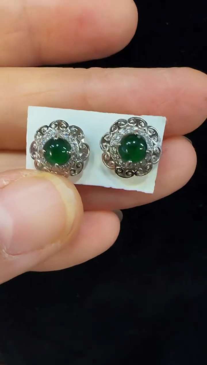 颈饰银S925镶嵌翡翠国风