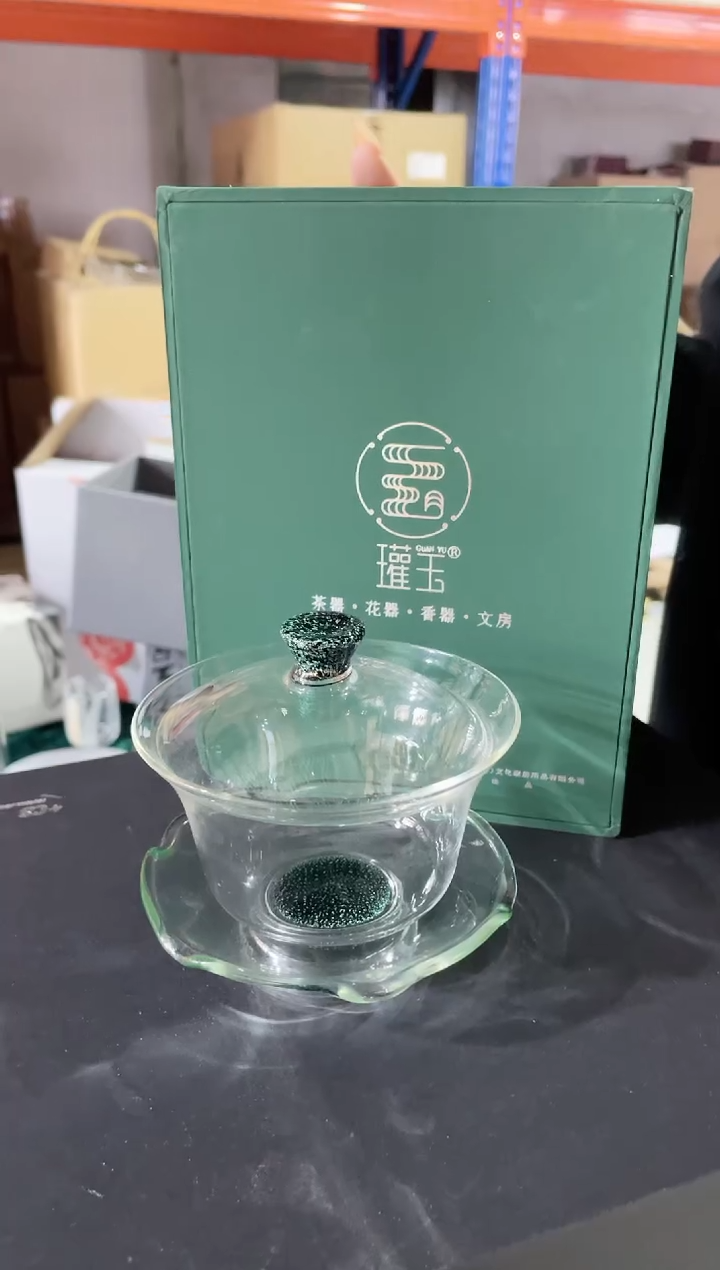 【闪购商品】九河绿金盖碗三彩
