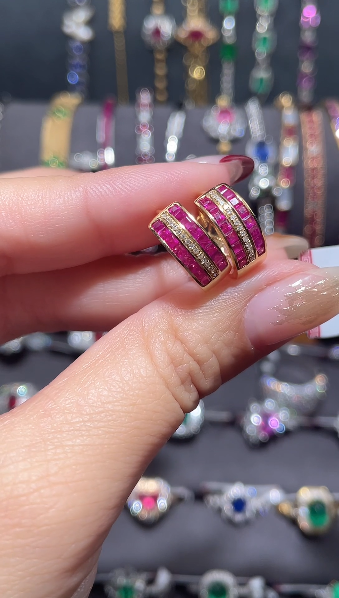 【闪购商品】红宝石耳饰18K金镶嵌18K金镶嵌红宝石耳饰  主石1.60