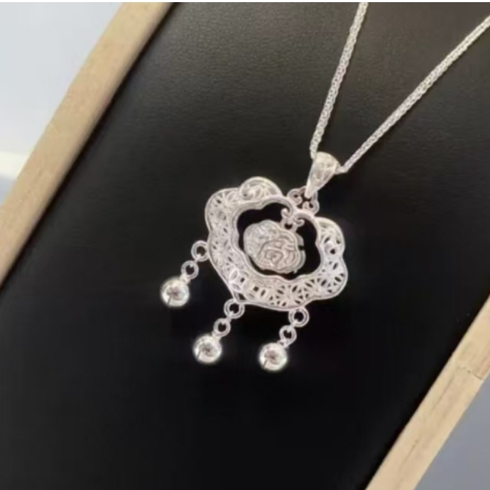 链子925银  福字祥云锁项链