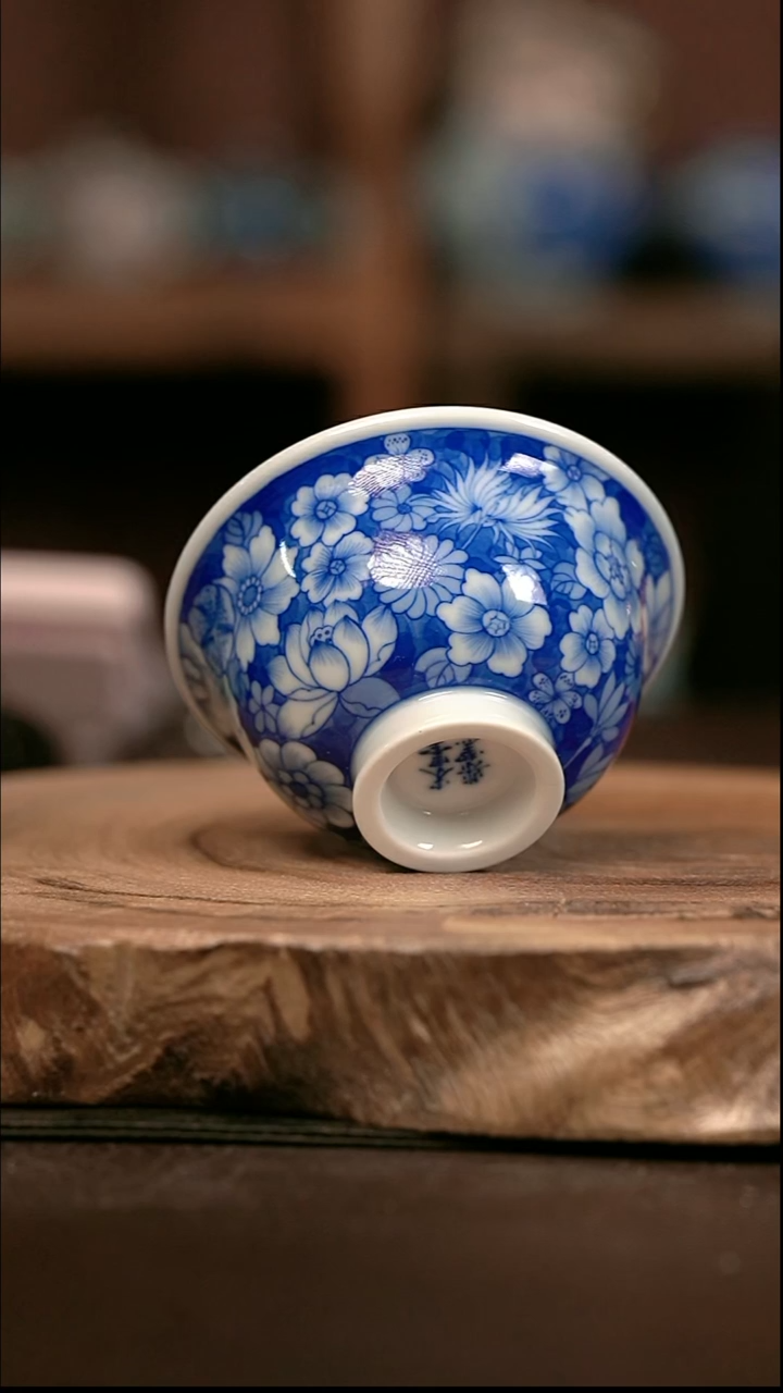 手绘 高温现代瓷  柴窑  万花小压70C