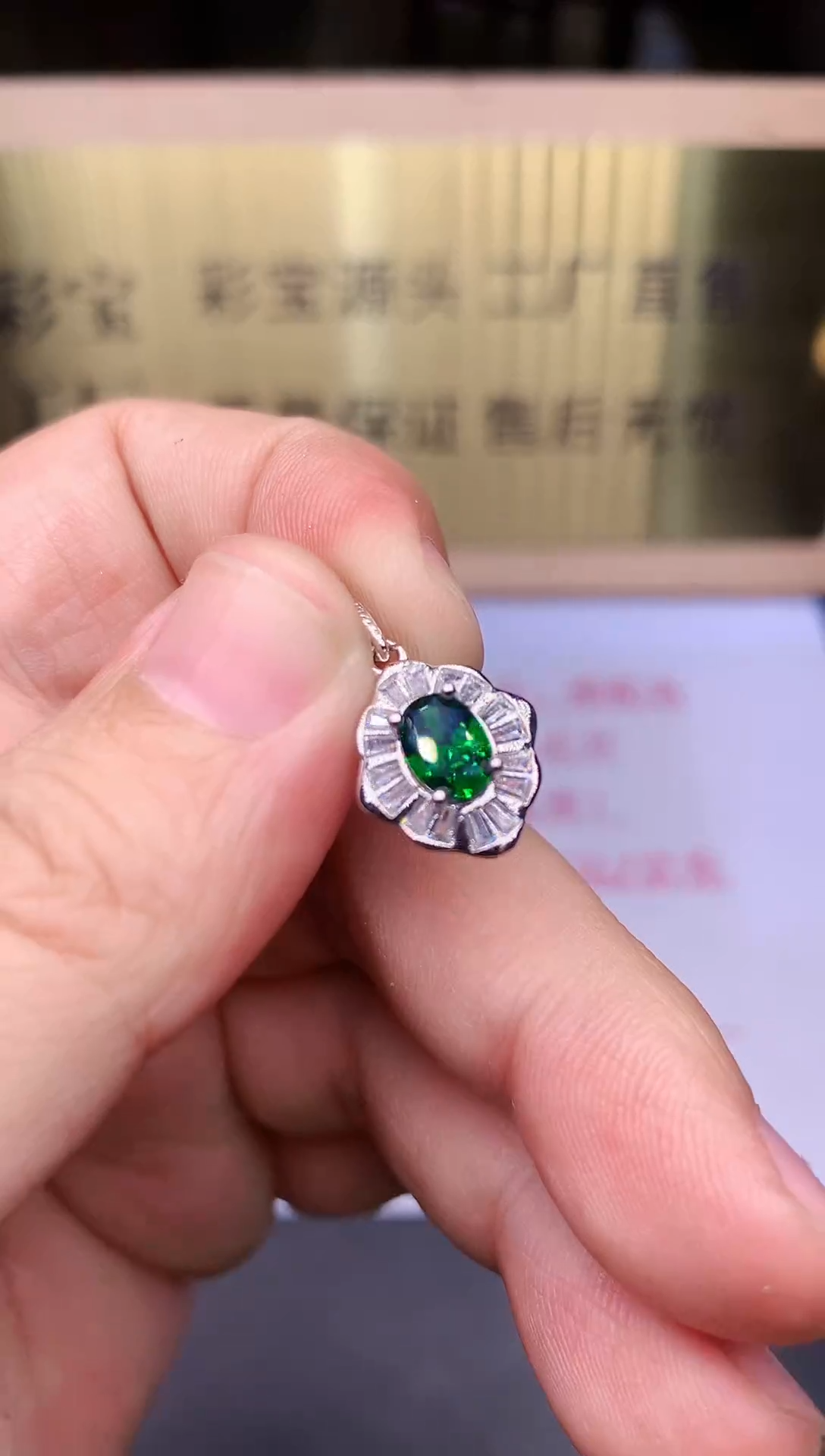 【闪购商品】祖母绿颈饰银S925镶嵌........