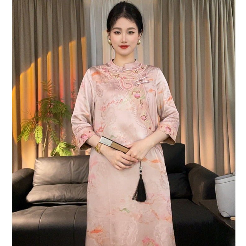 【远山淡影】新中式国风改良气质连衣裙女装长裙