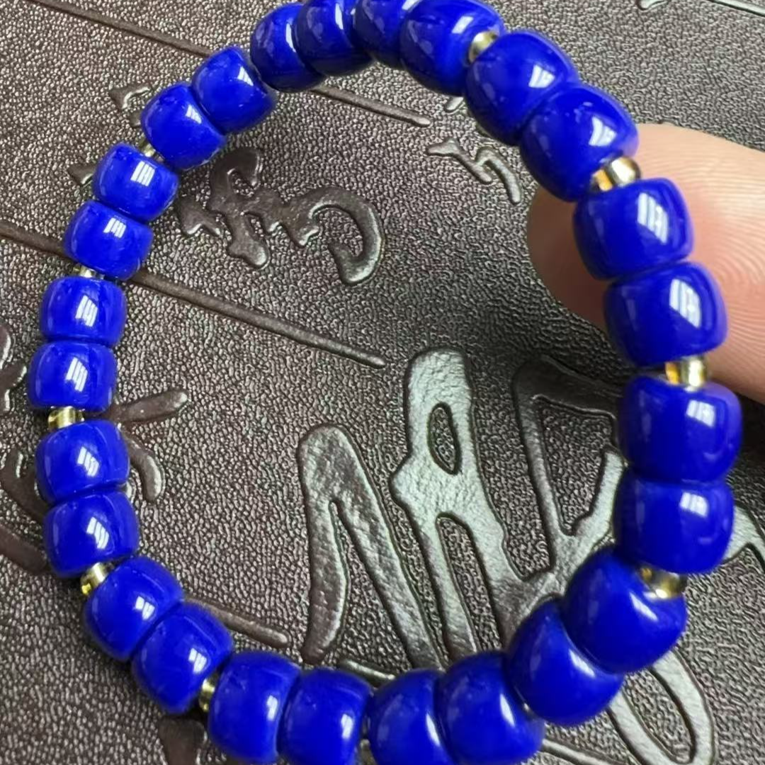 南非料-蓝舒切面手链经典时尚桶珠串