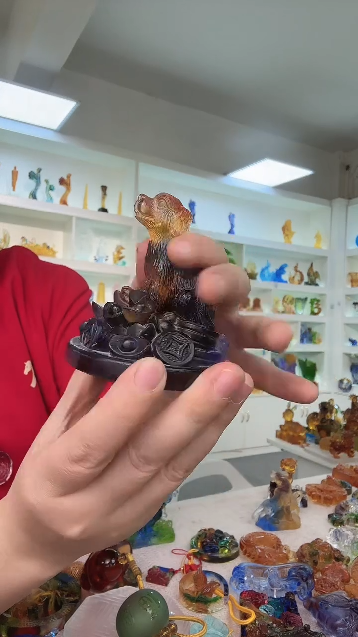 手工艺品琉璃狗狗