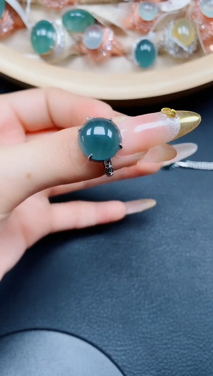 【闪购商品】翡翠戒指银S925镶嵌翡翠